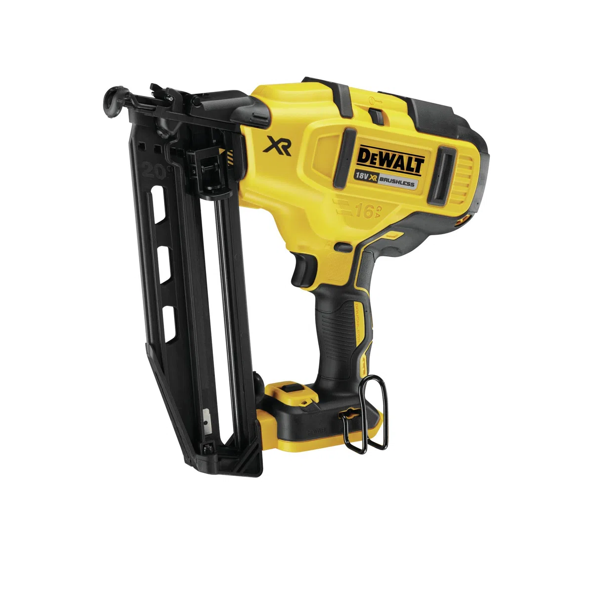 DEWALT DCN660N-XJ - Clavadora de acabado 18V XR Li-Ion, Motor sin escobillas, Herramienta eléctrica sin cable, Diseño compacto y ergonómico, Modo de disparo único, Batería de larga duración
