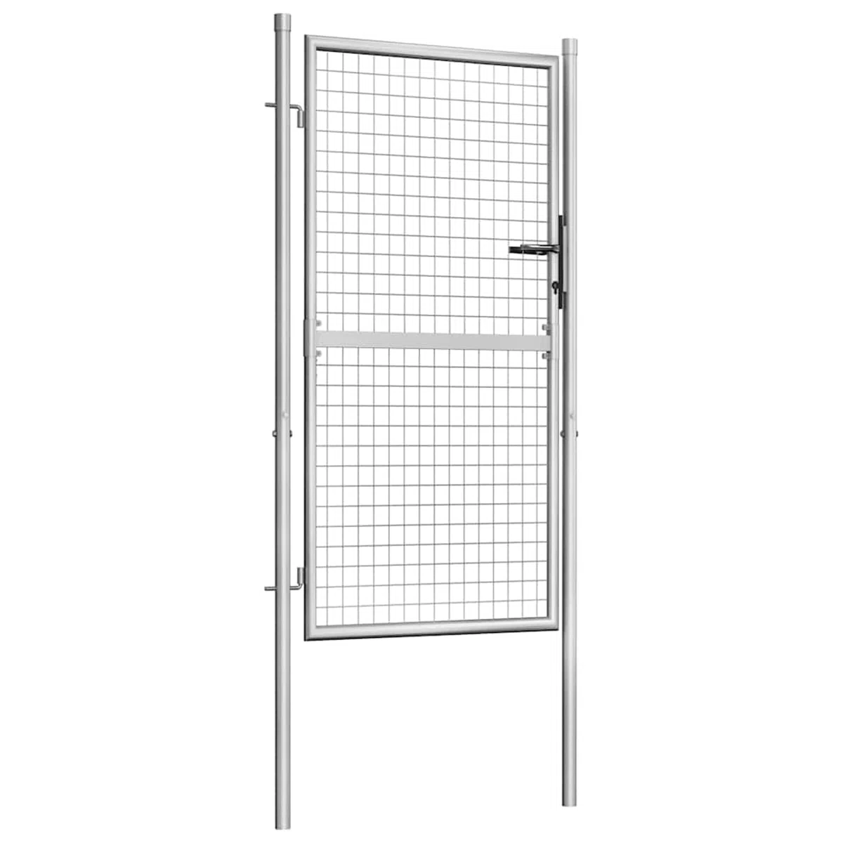 Tidyard Puerta de Jardín de Acero Galvanizado Segura y Resistente, 105x200 cm, para Aislamiento y Decoración