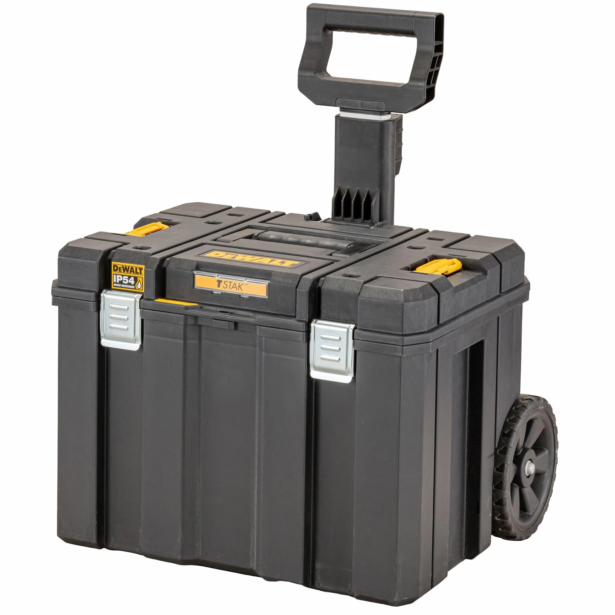 DEWALT DWST83347-1, Maletín móvil de gran capacidad TSTAK, Asa telescópica, Cierres laterales para acoplar otros módulos TSTAK, Sellado IP54, Con ruedas, Máxima capacidad de carga: 30kg