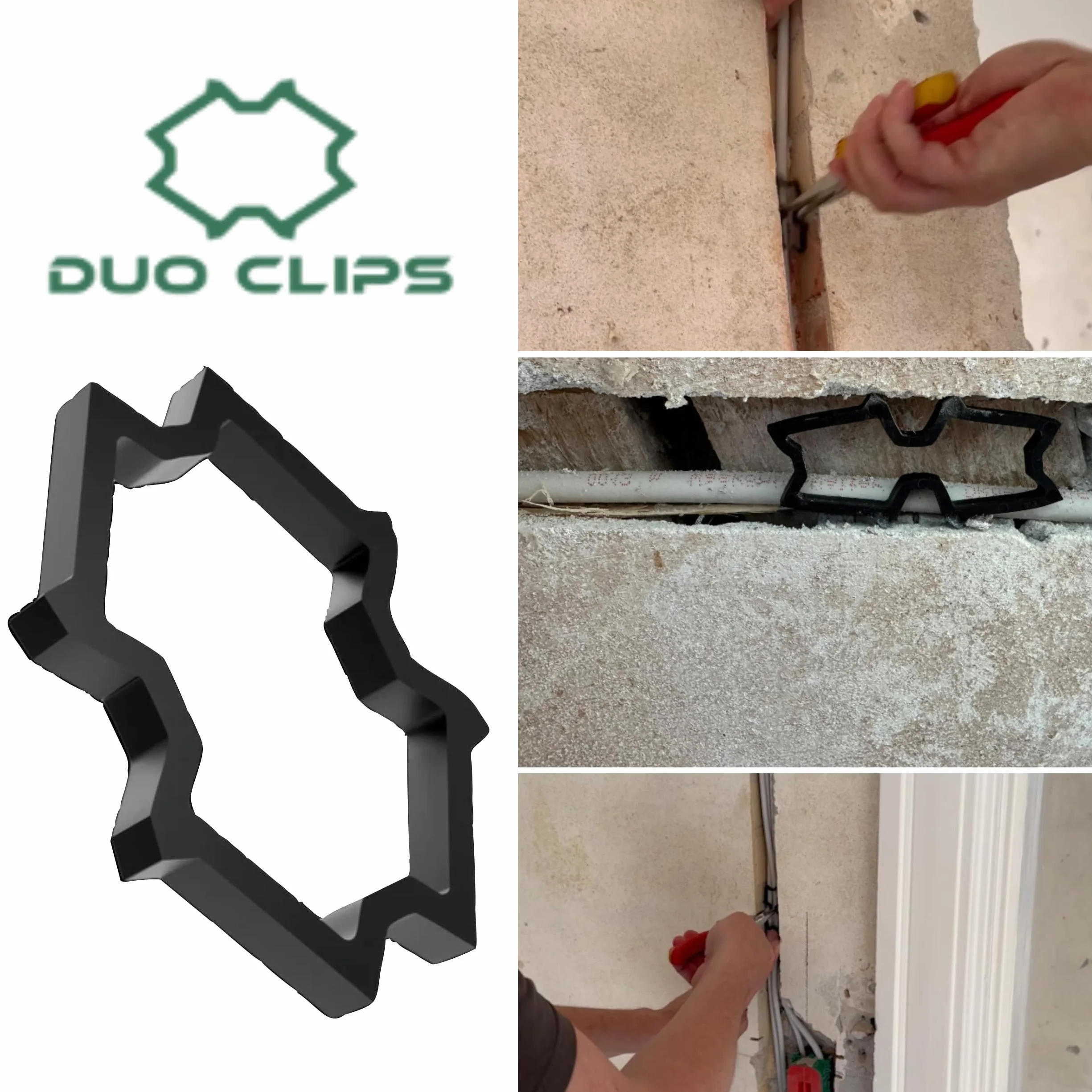 DUO CLIPS 100x Universal 22–50 mm Sujeta Cables | Clip para cables, Fijación de cables, Clip para cables, Soporte para conductos y tuberías﻿ (100)