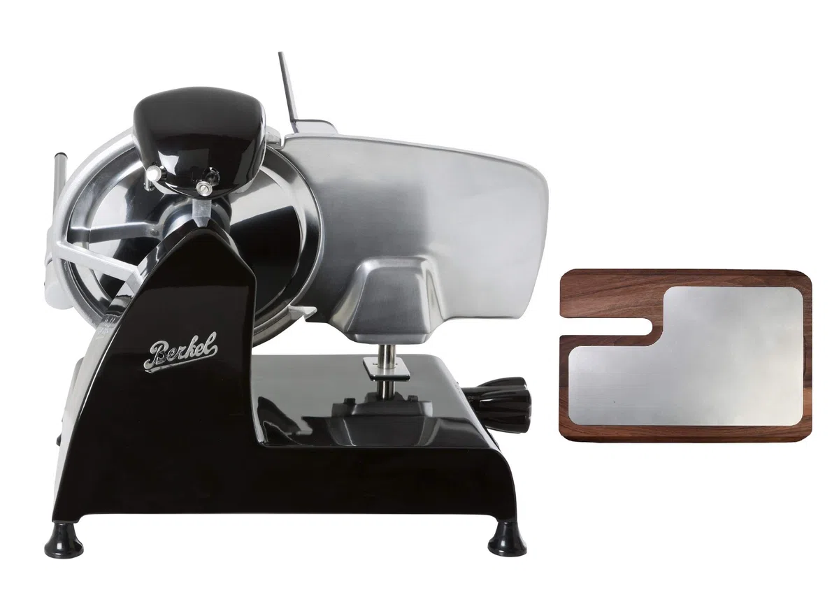 BERKEL - Cortadora Red Line 250 + Tajadera en ceniza y acero inoxidable (Negro)