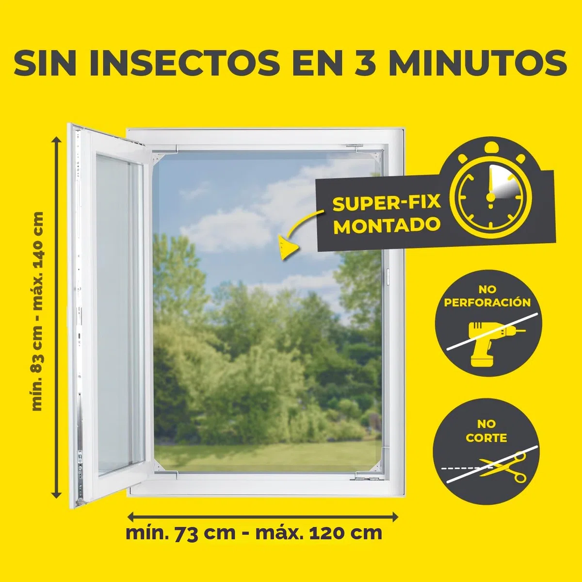 EASYmaxx Insect Protect | Mosquitera telescópica | Para la ventana | Con marco premontado | Mosquitera extensible | Red integrada | Blanco | Set de 2