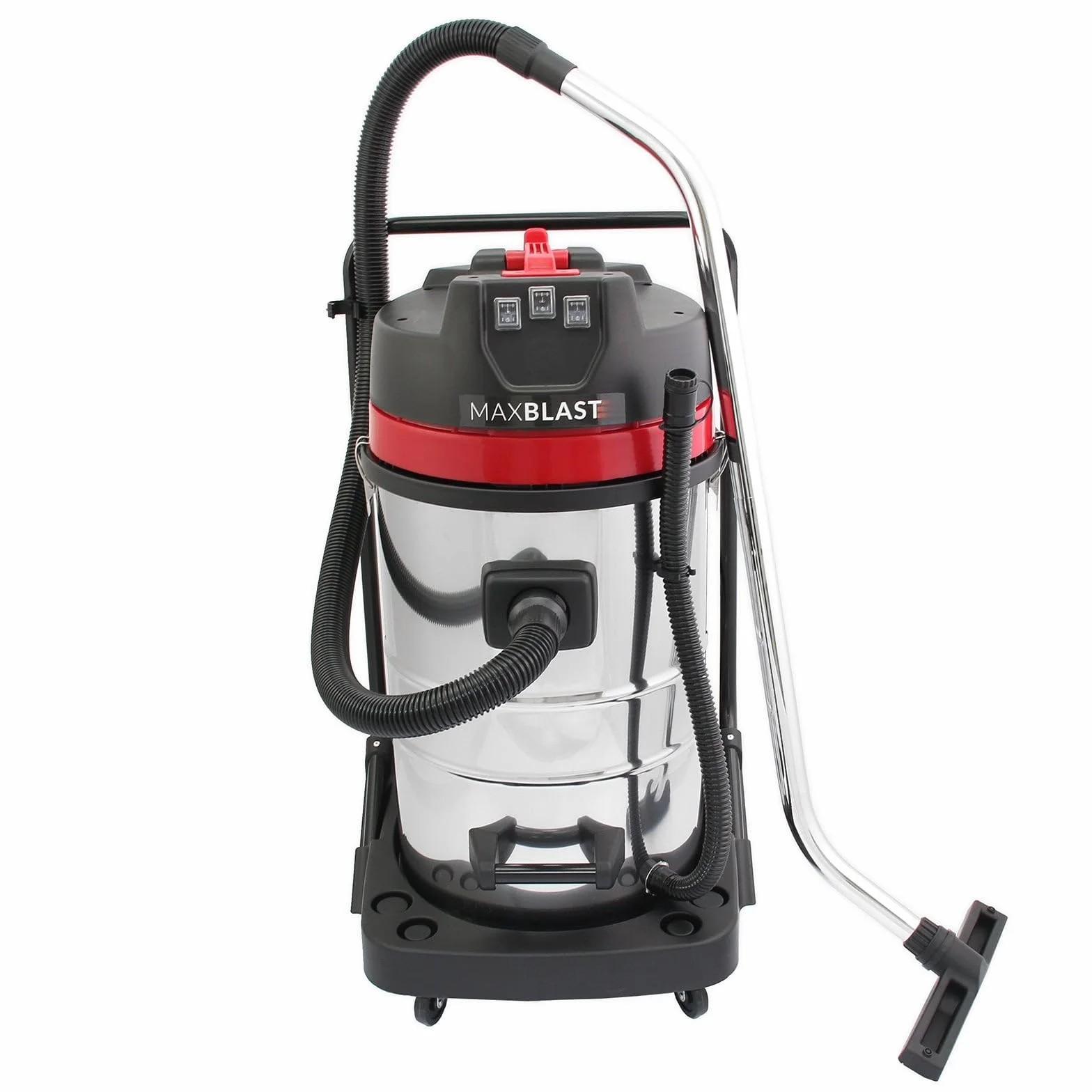 Aspiradora Industrial en Seco y Húmedo 3000W, 80 litros 80l con o sin Bolsa + Ruedas + Accesorios Filtro Tela Aspirador de Mano con Cable Aspirar Seco Liquido Mojado Powerful Wet+Dry Vacuum Cleaner