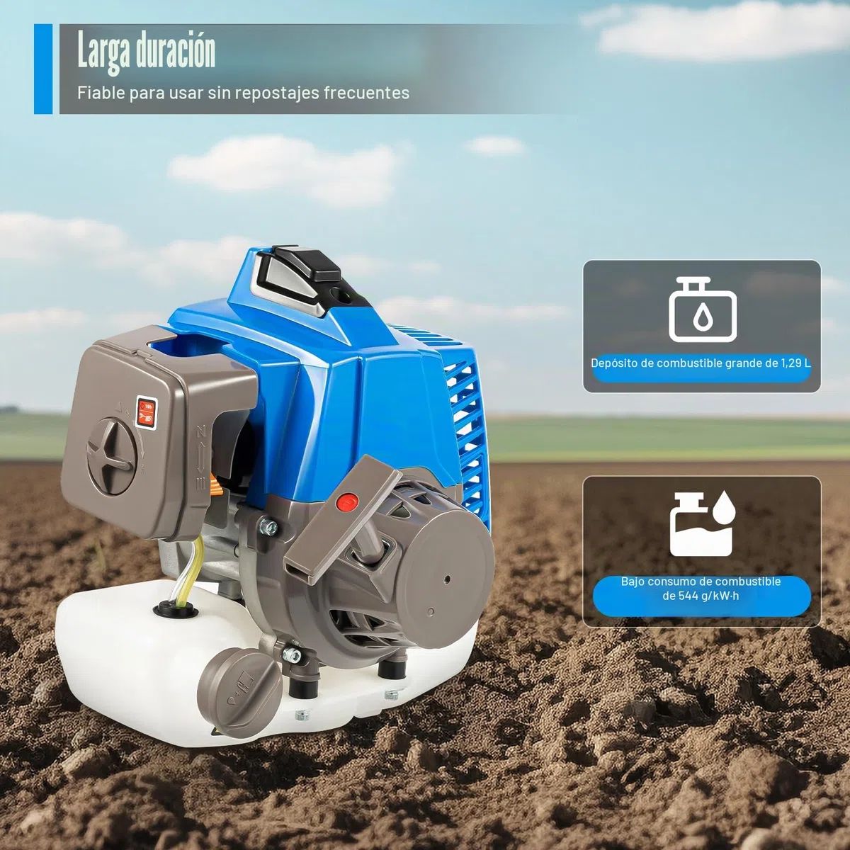Broca de tierra de 2 tiempos, 63 cc, gasolina, con ruedas, 2200 W, 8800 ± 300 rpm, para jardín, gasolina, 1,3 L, capacidad del depósito de combustible, excavadora, poste de valla con broca de 300 mm