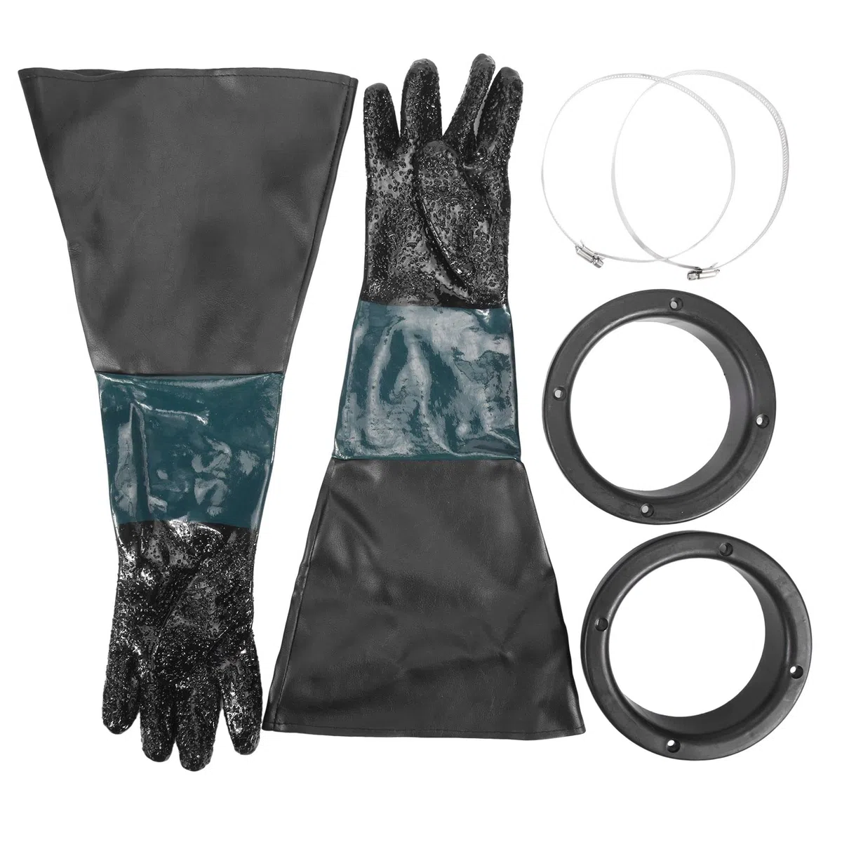 Guantes de chorro de piezas 60 cm con anillos en O para cabina de chorro de