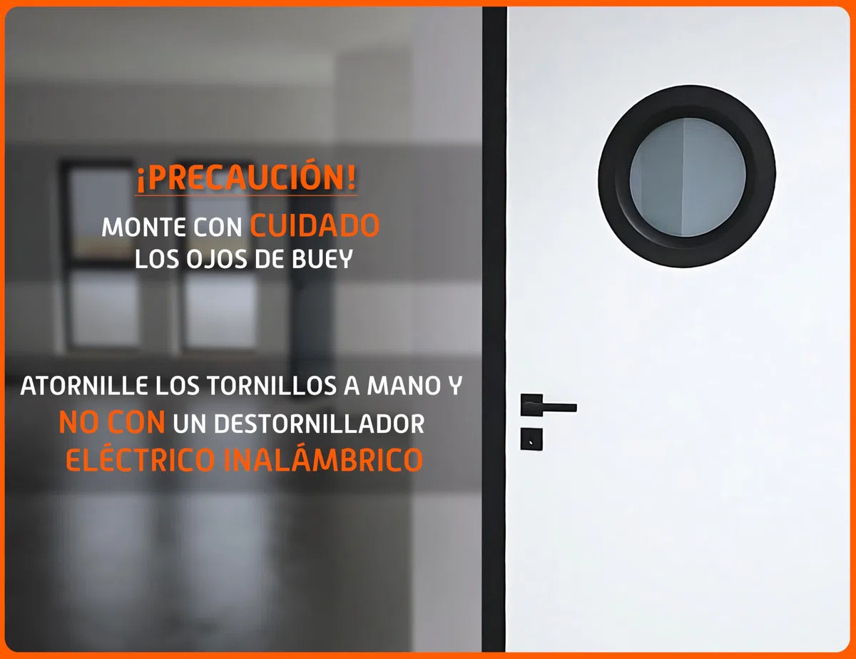 MLS Ojo de Buey B4000, de Aluminio Robusto, Vidrio de Seguridad VSG, para Puertas de 40 mm de Espesor, Tornillos de Fijación Visibles en Ambos Lados, 300 mm de Diámetro, Vidrio Transparente, Negro