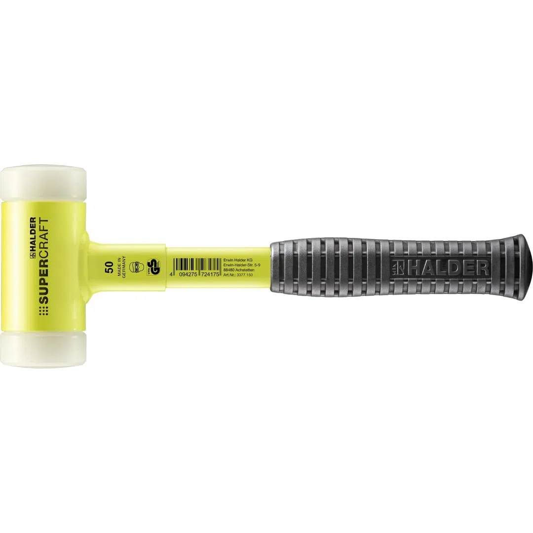 HALDER 3377.150 - Maza anti rebote metálico amarillo Supercraft Ø 50 mm
