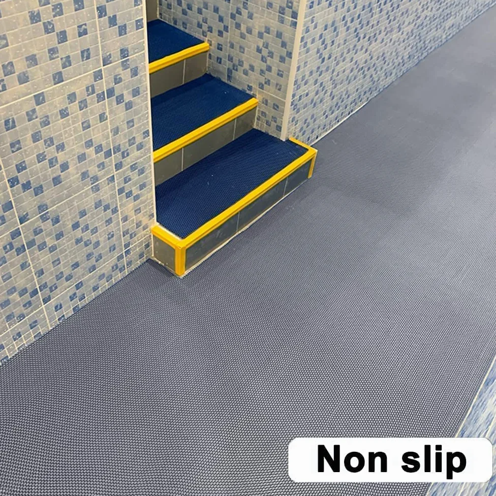 BWKJMY Tapete de drenaje antideslizante para el suelo de 3x10 pies de grosor, para garaje, piscinas, restaurantes, bares de baño, patio, exterior, interior, tapete impermeable, tapete de goma gris