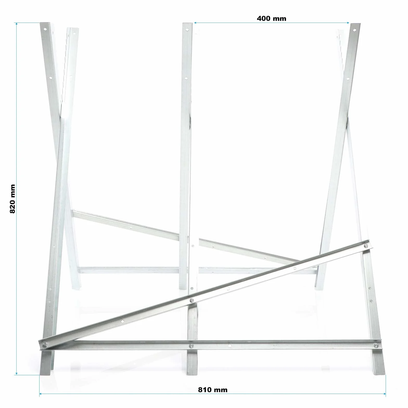 Wiltec Caballete de sierra plegable 3 soportes galvanizado troncos motosierra cortar leña 100 kg