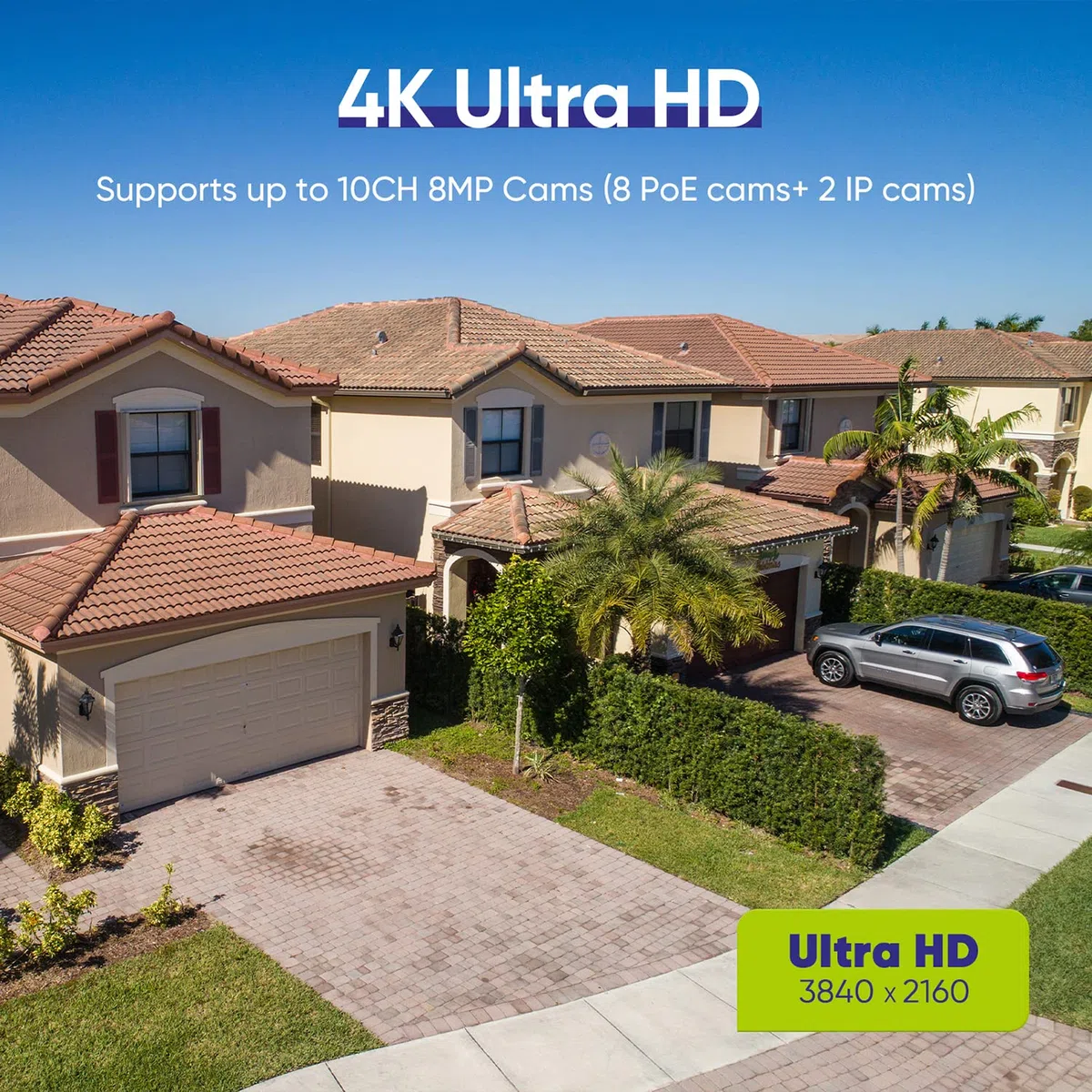 SANNCE 8CH 4K PoE NVR, grabadora de Sistema de vigilancia CCTV de 8MP, Soporte de videovigilancia 8MP/5MP/4MP/1080p HD para cámara IP Interior, Exterior, detección de Personas, sin HDD