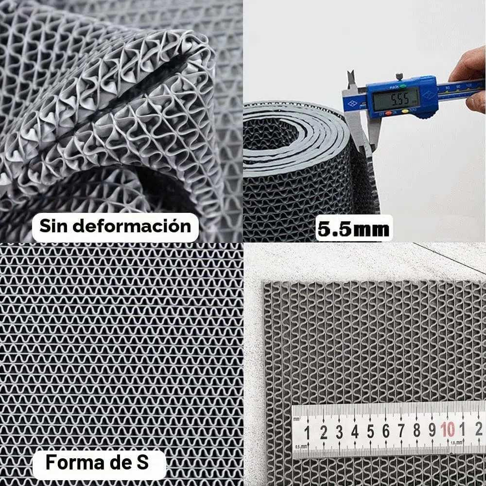 BWKJMY Tapete de drenaje antideslizante para el suelo de 3x10 pies de grosor, para garaje, piscinas, restaurantes, bares de baño, patio, exterior, interior, tapete impermeable, tapete de goma gris