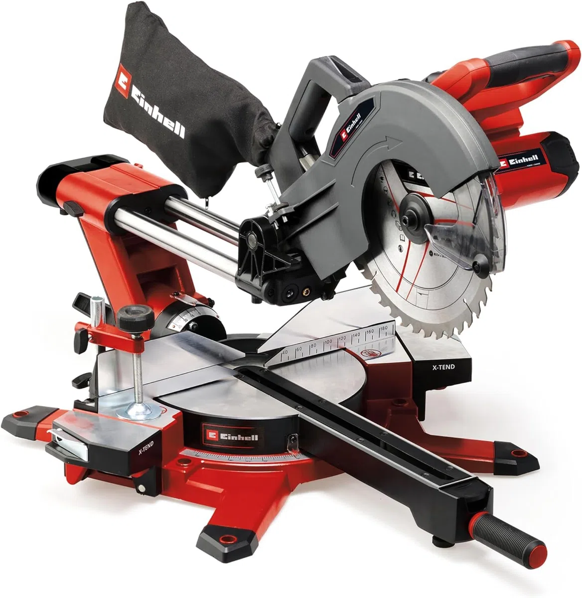 Einhell Sierra de tracción, vaivén e inglete con batería TE-SM 36/10 L Li-Solo Power X-Change (36 V, hoja de sierra 254 mm, 3800 rpm, función de tracción suave, láser de línea de corte, sin batería)