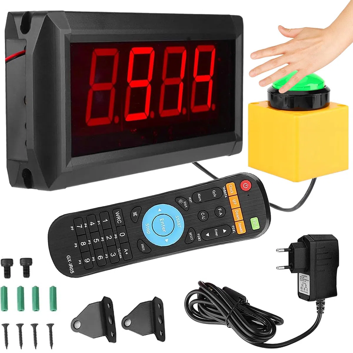 10S Temporizador de Juego LED, Temporizador de Cuenta Regresiva con Control Remoto, Área Visible de 20m CA 100-240V para Tienda, Supermercado, Centro Comercial