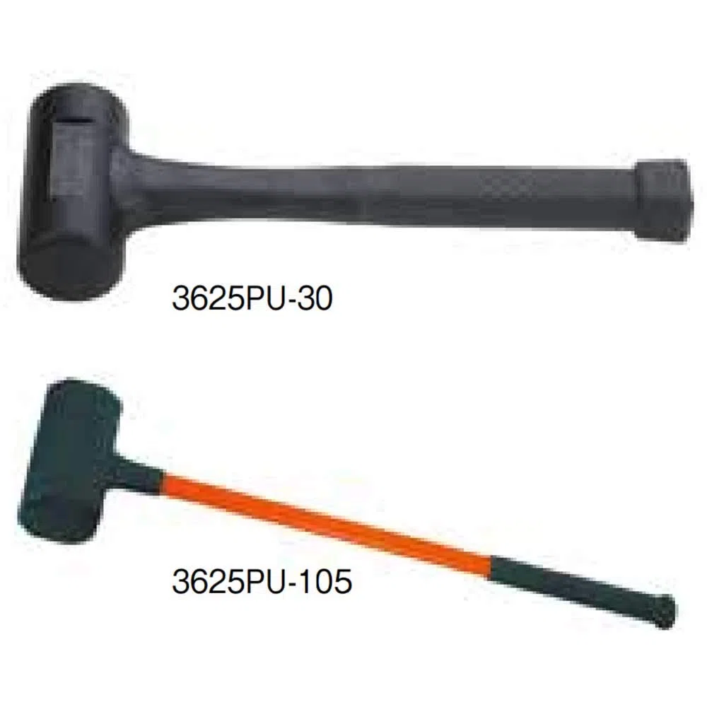Bahco 3625PU60, Martillo de Caucho Maza, Mazo de Goma y Interior de Acero, 1280 gr