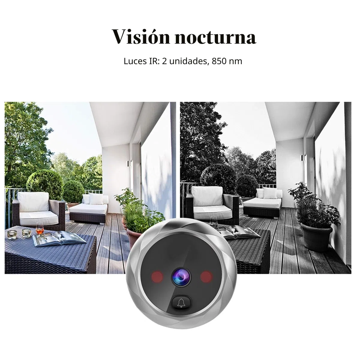 Mirillas Digitales para Puerta con Pantalla LCD de 2,8 Pulgadas, Visión Nocturna, Vigilancia Digital de la Puerta para la Seguridad Del Hogar
