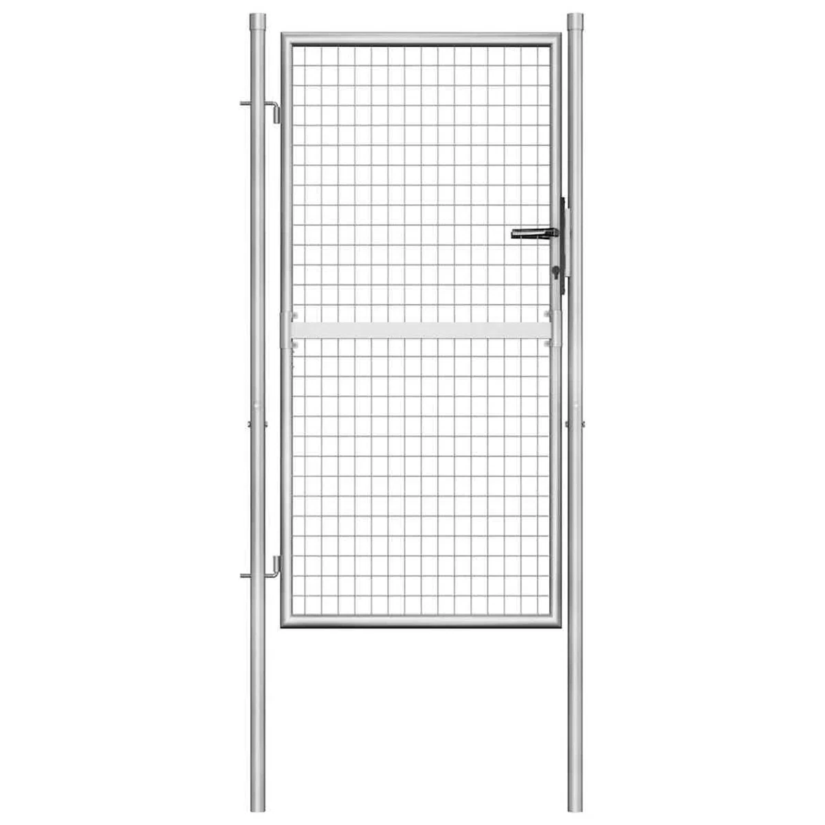 Tidyard Puerta de Jardín de Acero Galvanizado Segura y Resistente, 105x200 cm, para Aislamiento y Decoración