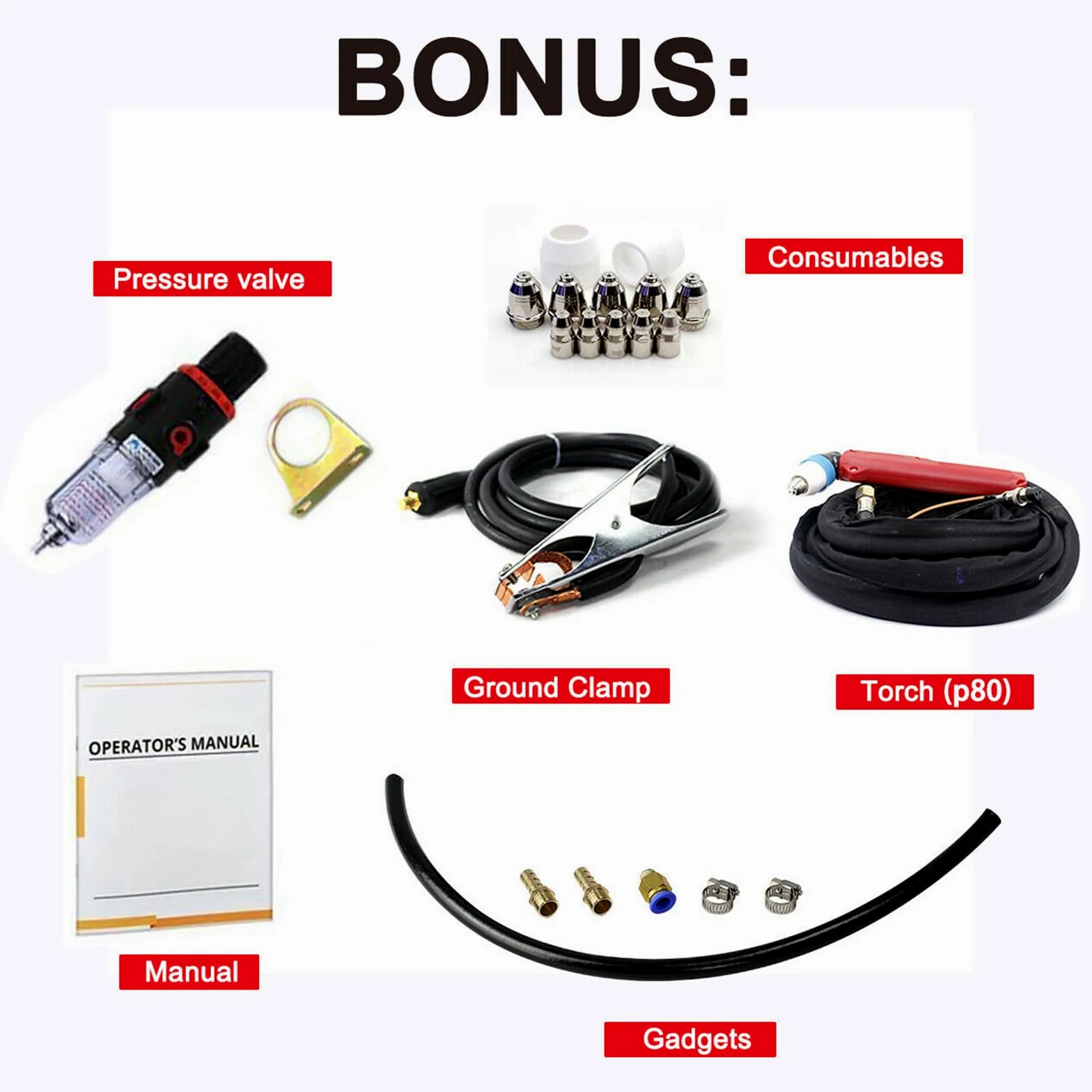 SUSEMSE Cortador de plasma de 65 amperios IGBT Inverter Plasma (DC, 230 V, corriente de corte 20-65 A, potencia de corte máx. hasta 16 mm)