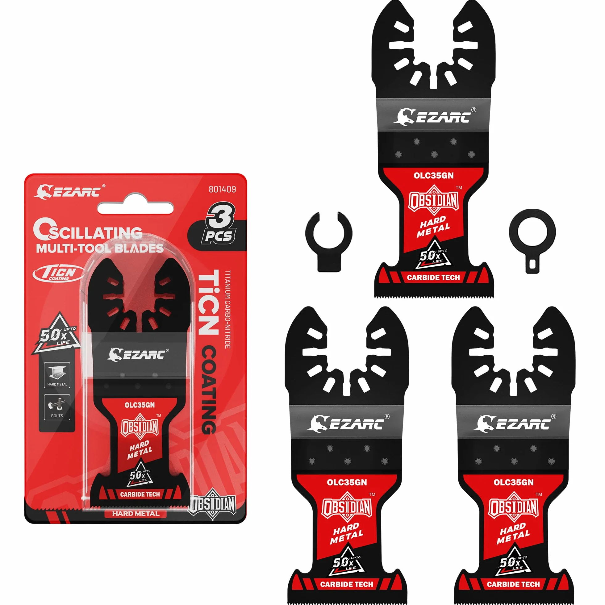 EZARC Hojas de sierra oscilantes de carburo de obsidiana (Modelo metálico)