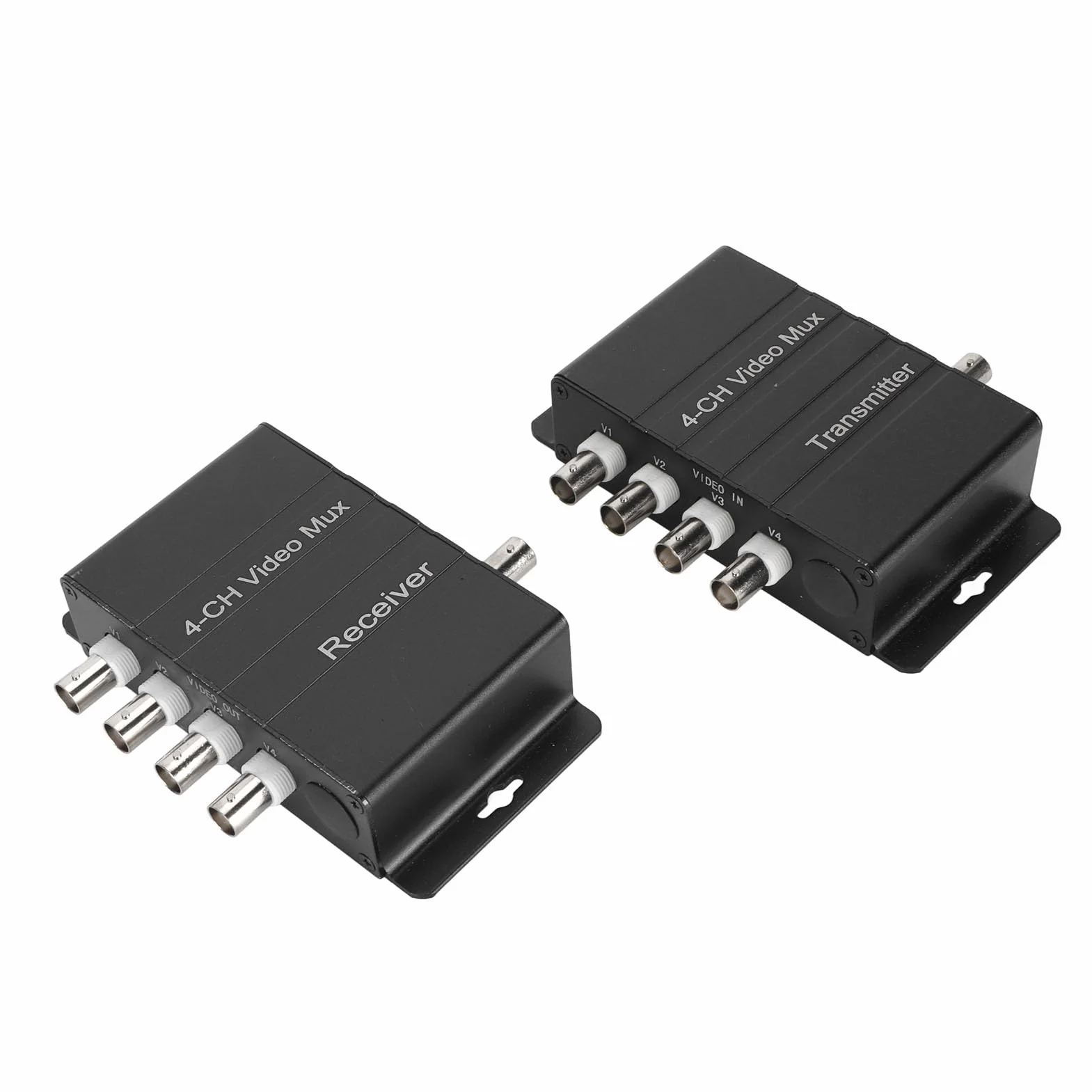 Multiplexor de Vídeo de 4 Canales, Resistente a Interferencias, Plug and Play, Transmisor y Receptor Multiplexor de 4 Vídeos HD a Cable coaxial(400M)