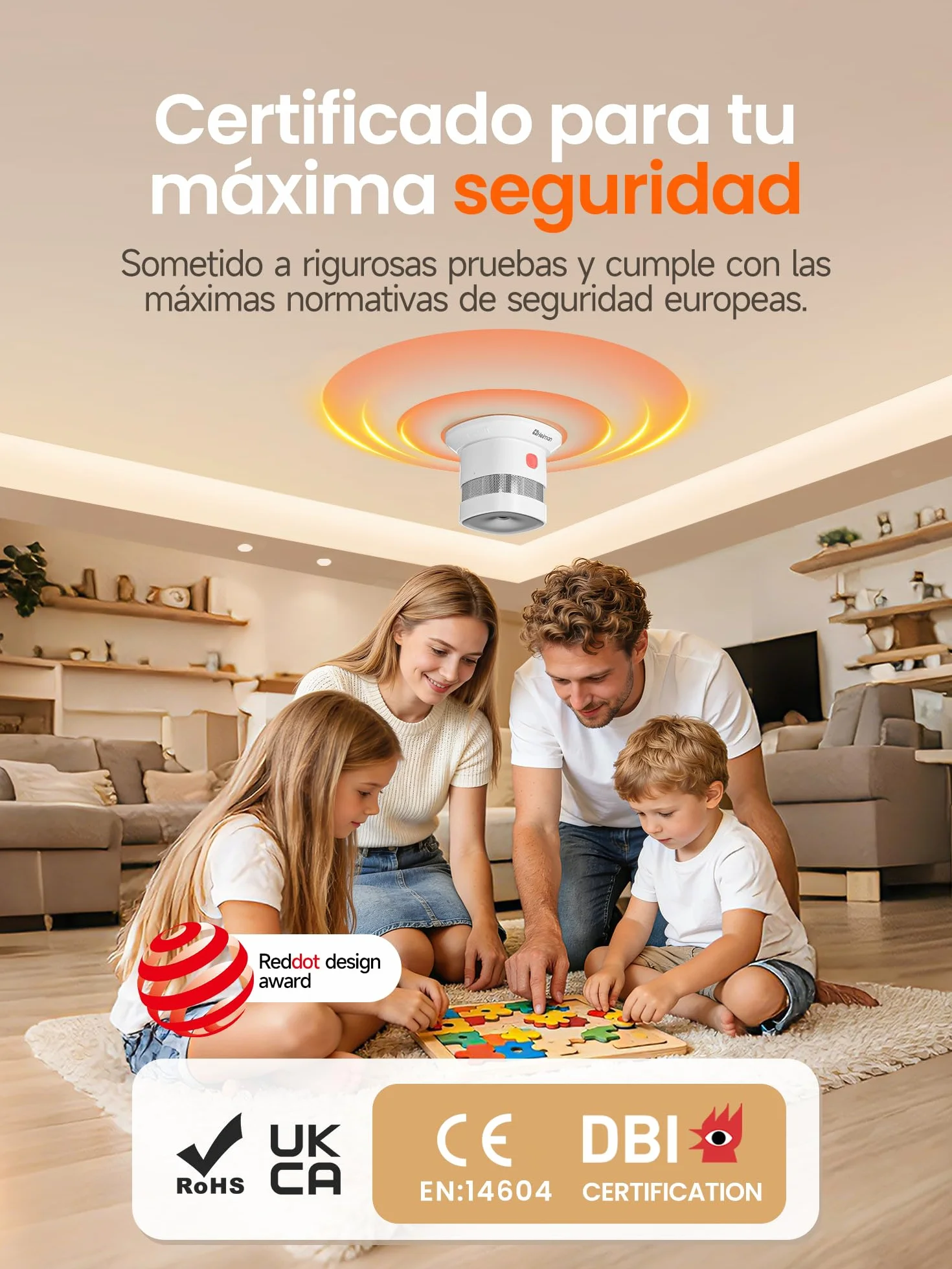 Heiman Smart HS1SA-E Plus - Detector de humo (3 unidades)