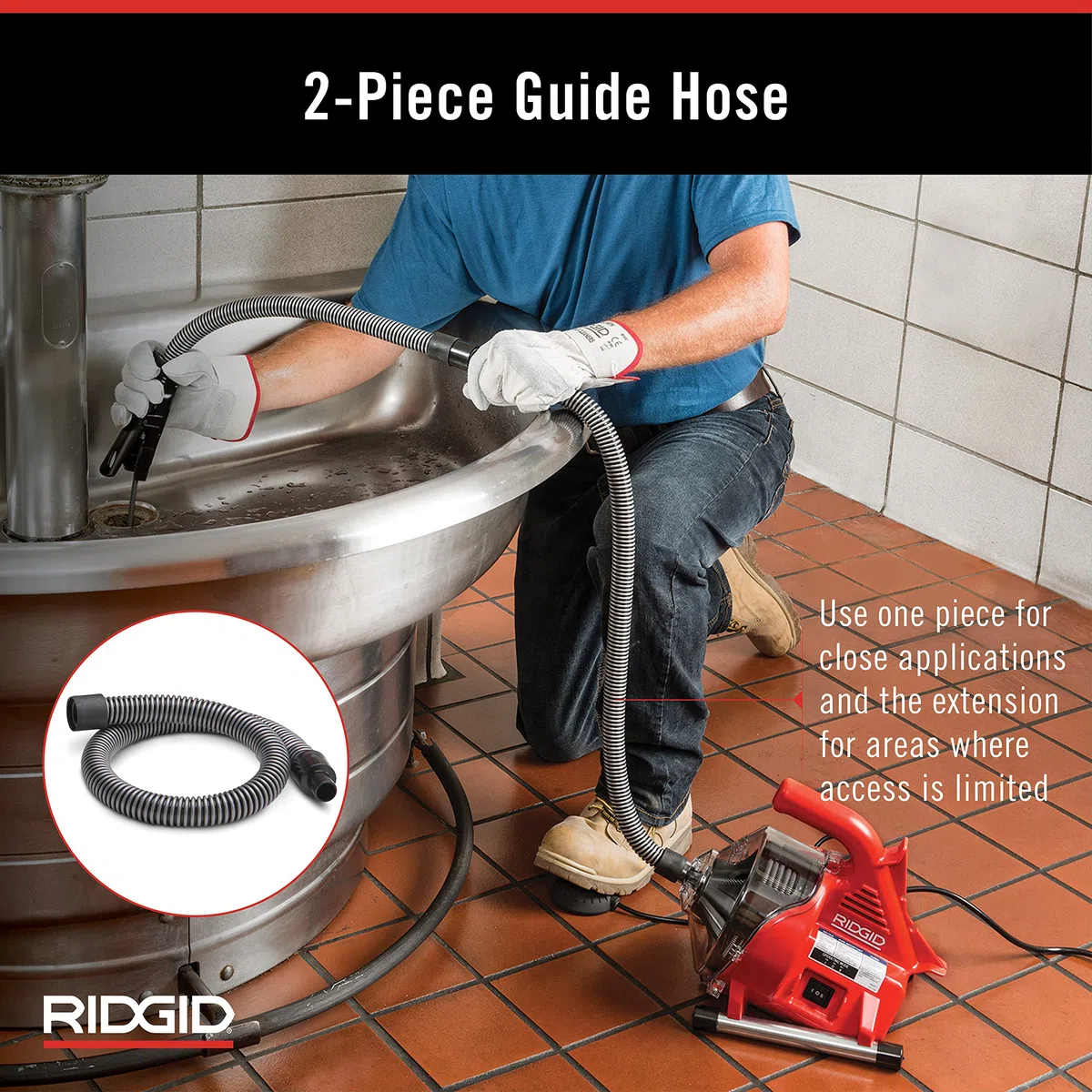 RIDGID PowerClear - Kit de máquina de limpieza de drenaje de 120 voltios para bañeras, duchas y fregaderos