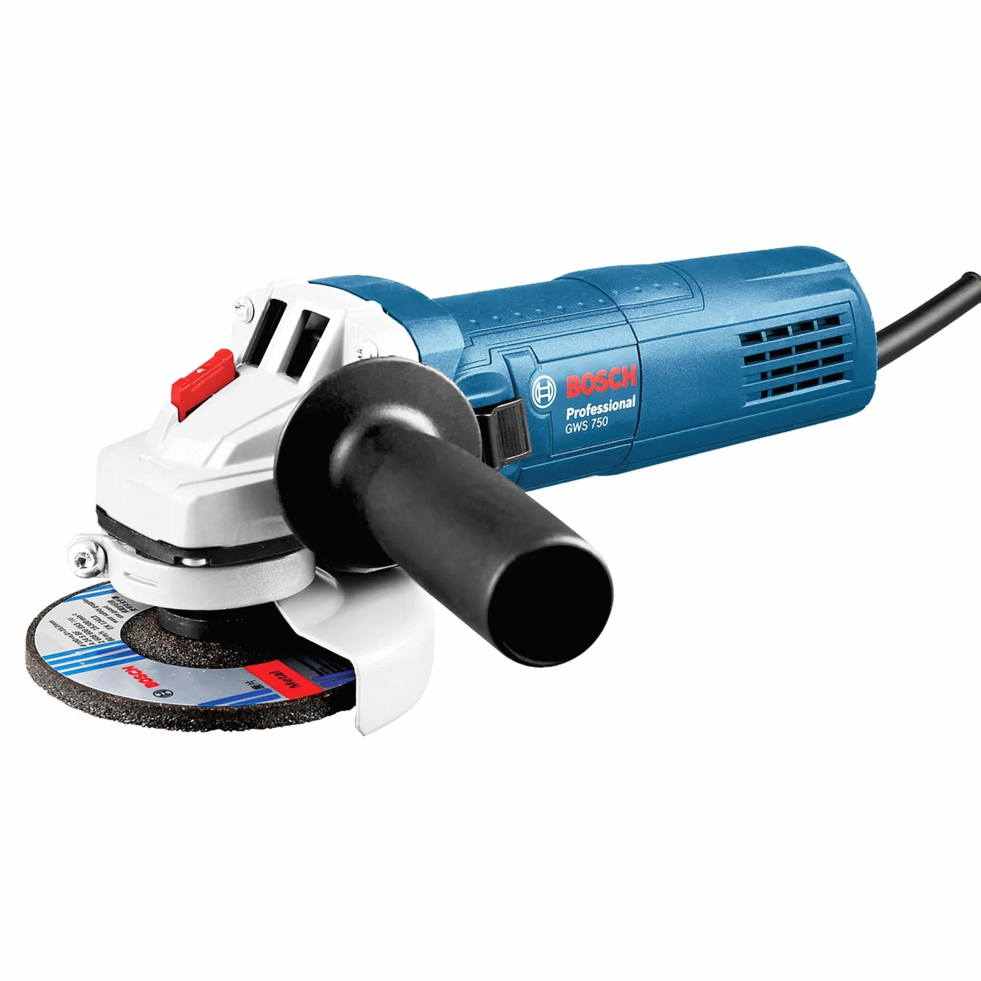 Bosch Professional amoladora angular GWS 750 (Ø de disco 115 mm, potencia 750 W, incl. llave de dos agujeros, brida, tuerca de apriete, cubierta protectora, empuñadura auxiliar)