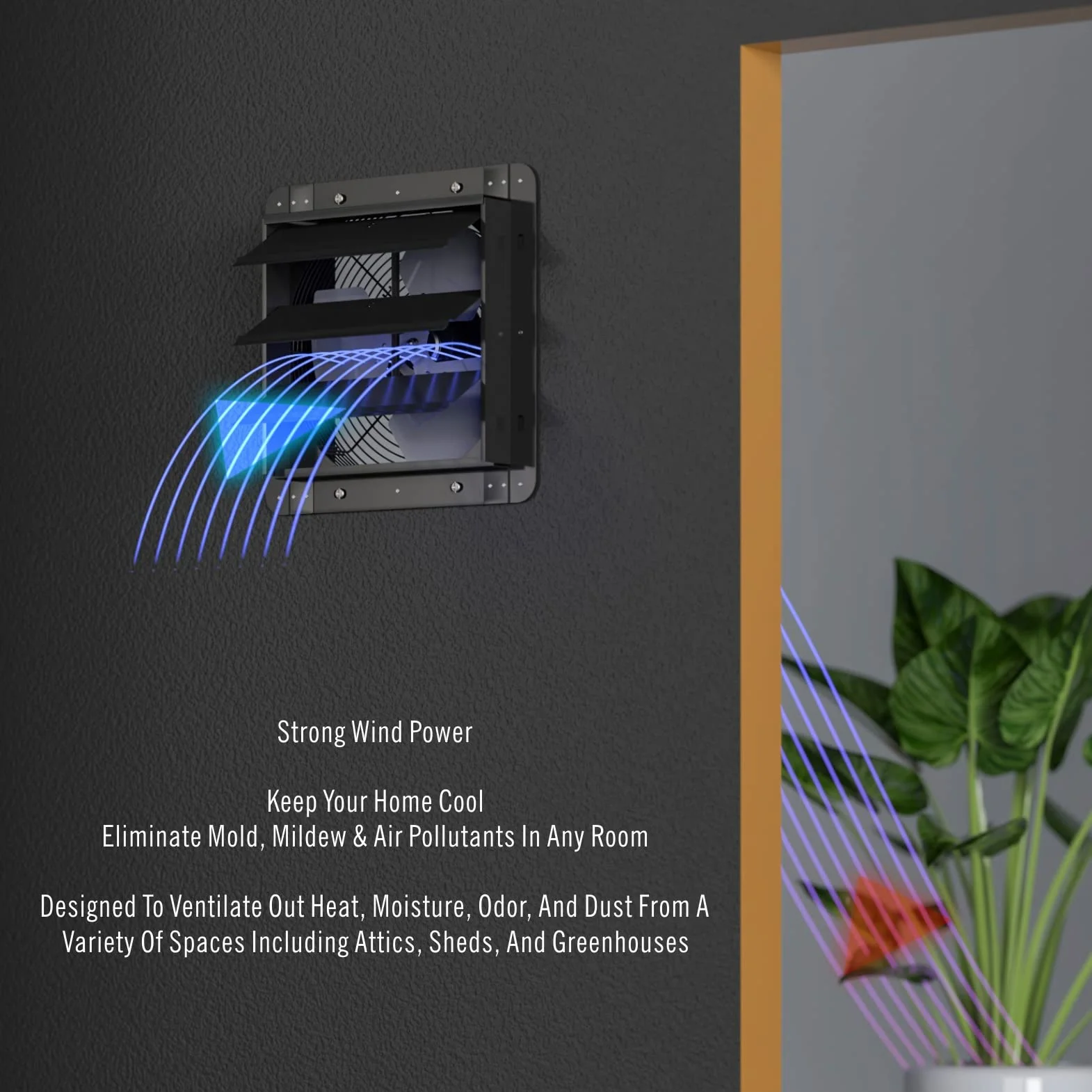 Aygrochy 300mm Ventilador extractor de aire escape, para calefacción, refrigeración, tiendas de crecimiento, hidroponía, uso doméstico, ventilación y extractor de aire.