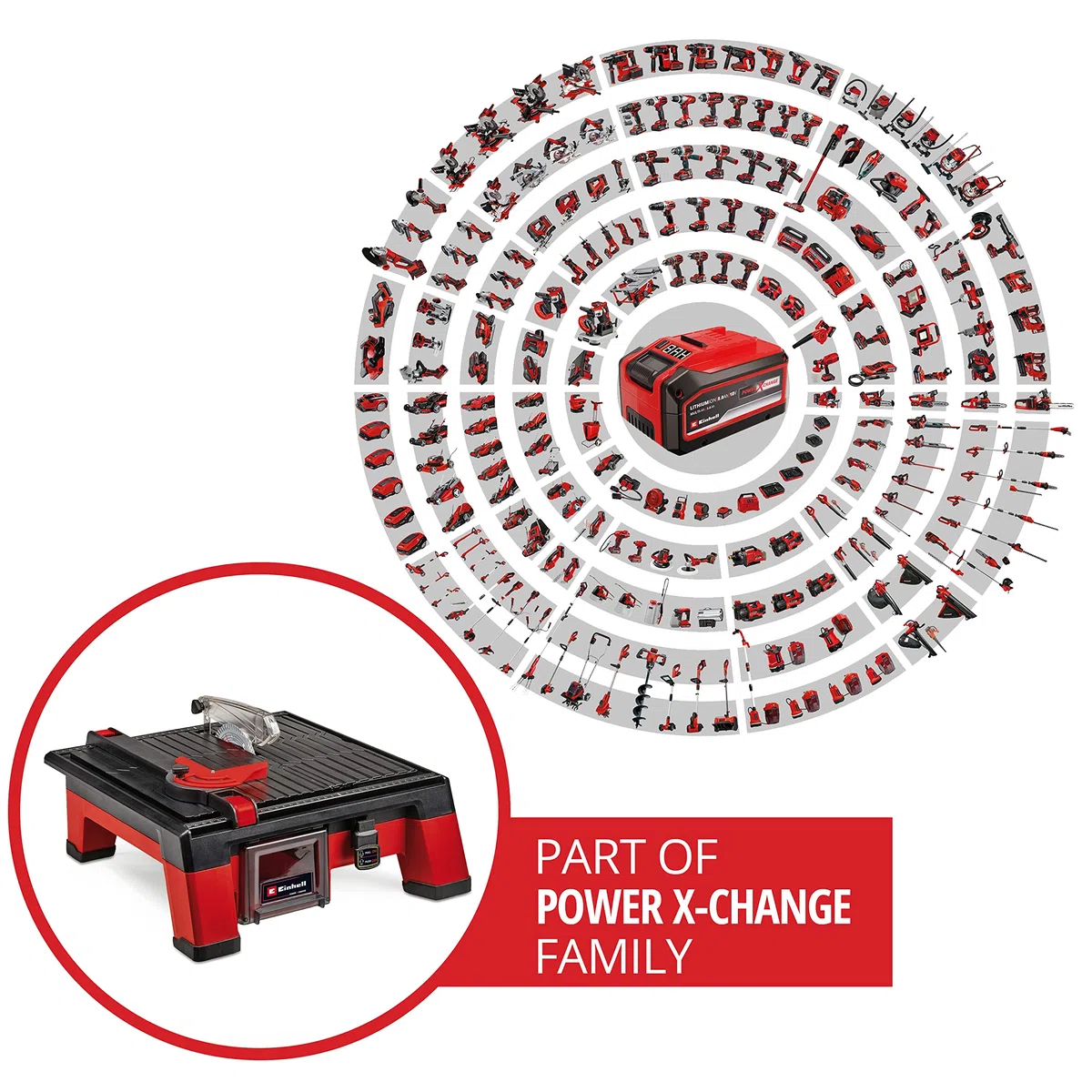 Einhell Cortador de azulejos con batería TE-TC 18/115 Li-Solo Power X-Change (iones de Li, 18V, máx. 3800 rpm, incl. disco de corte de 115 mm, envío sin batería ni cargador)
