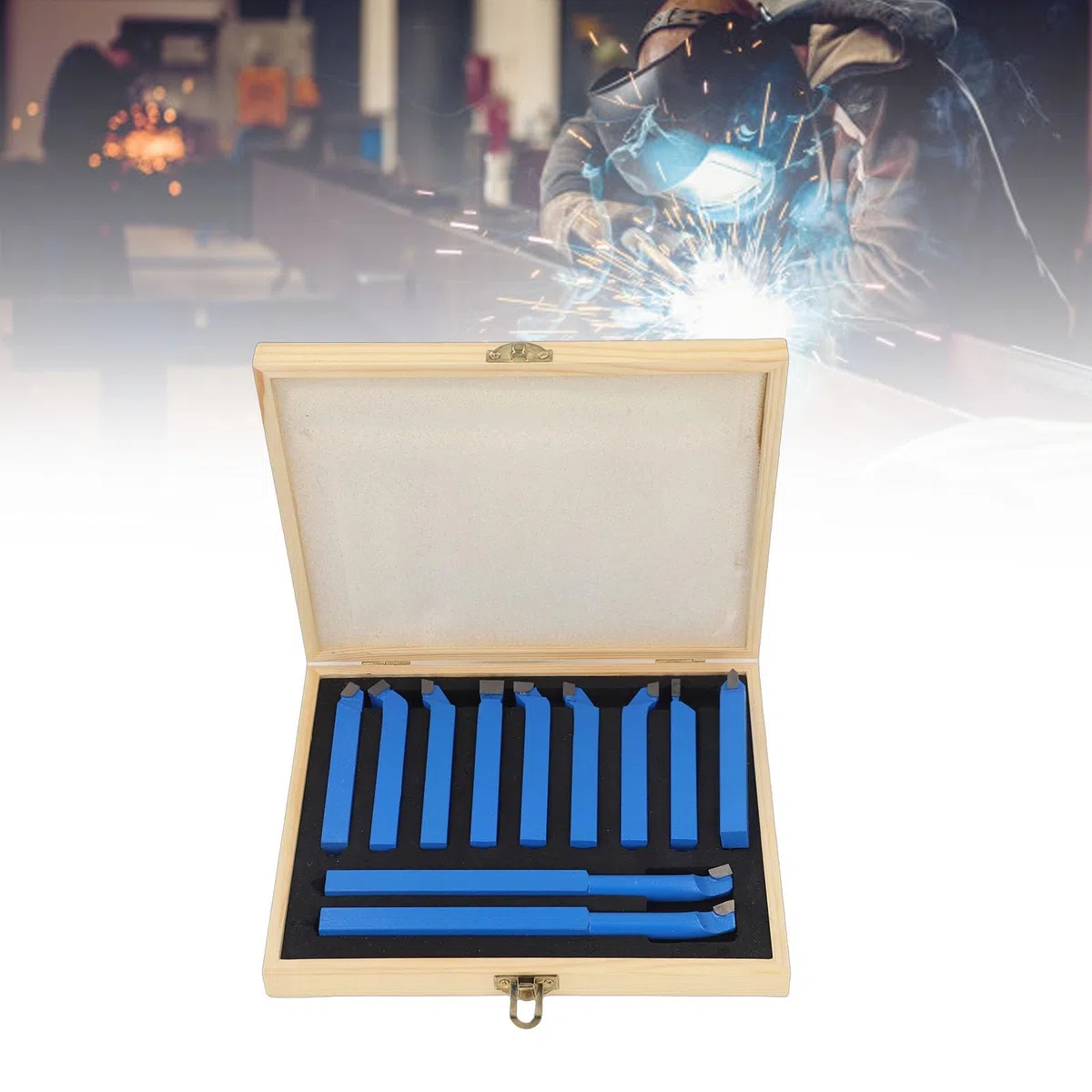 Cocoarm Juego de Herramientas de Torneado, 11 Piezas, Metal Duro, para Trabajo en Metal