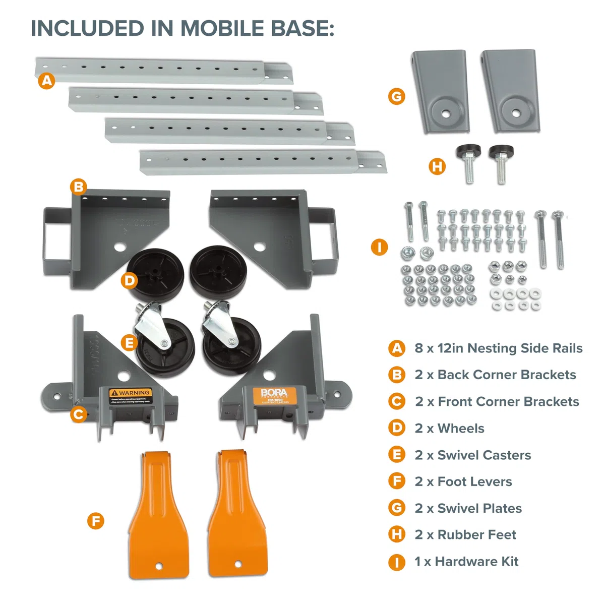 Bora Base móvil Universal, PM-1050
