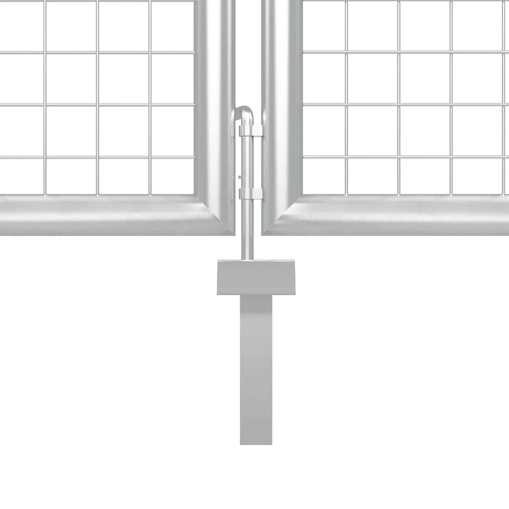 vidaXL Puerta de jardín de Malla Color Plata 300 x 125 cm Acero galvanizado