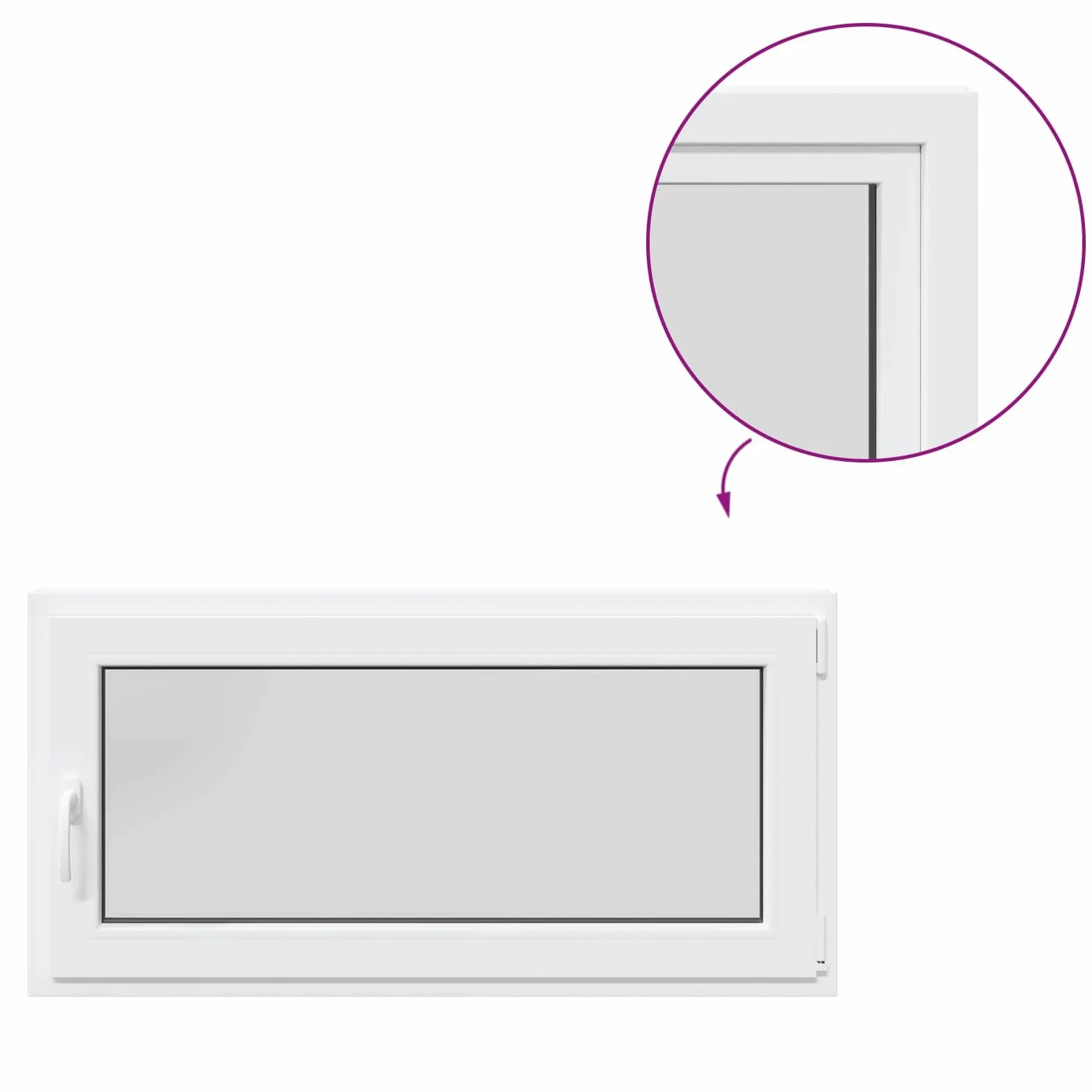 vidaXL Ventana de sótano RISOR 120 x 60 cm PVC y Vidrio Blanco, Sótano, Aislante Térmico Moderno y Duradero para Ventanas Eficientes, Accesorios de Vidrio PVC Aislantes