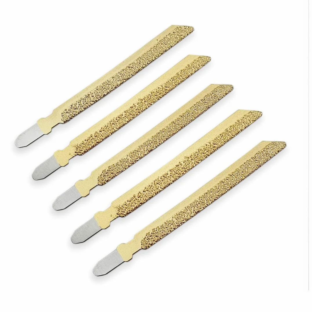 DIATOOL Hoja de Sierra de Diamante 5 piezas 100 mm Plantilla Grano 46 Vacío Soldada Corte Granito Mármol Baldosa Cerámica Ladrillo Plástico