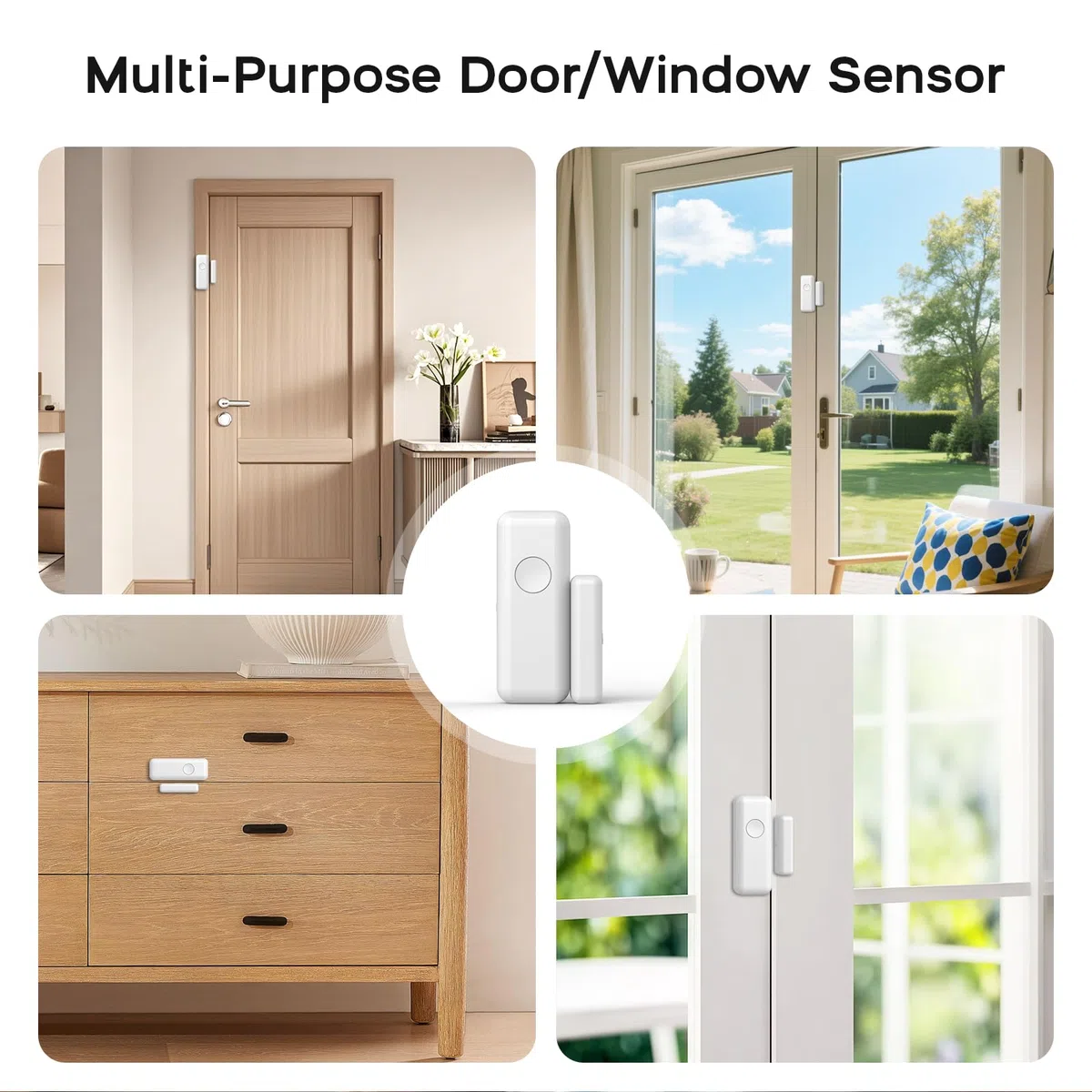 PGST Sistema de Alarma Inalámbrica para Hogar - Kit de Seguridad Inteligente con Alertas Instantáneas en App Tuya,Incluye Sirena,Sensores de Puerta/Movimiento y Mando,Compatible con Alexa
