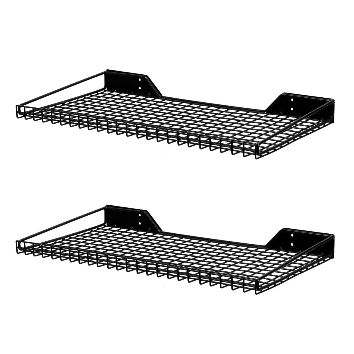 Wallmaster Estante de Pared para Garaje, Paquete de 2 estantes de Metal Resistentes de 23.6 x 11.8 Pulgadas, Estante de Almacenamiento de Malla para Garaje, Oficina, sótano y Cocina, Carga máxima de