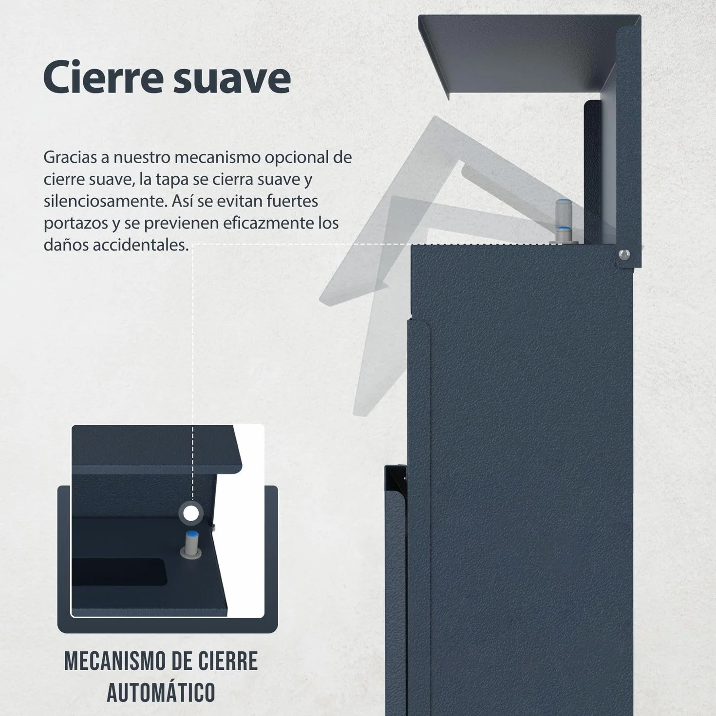 Buzón en antracita RAL 7016 con soporte, ventana de visión, personalizado, acero inoxidable, corte láser, grabado con candado y compartimento para periódicos