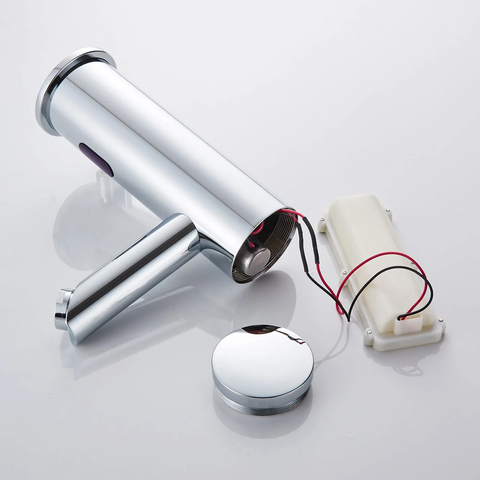 Achelous Grifo de Lavabo Automático con Sensor Infrarrojo, Grifo Automático Sin Contacto Agua Caliente y Fría Mezclador Lavabo de Latón para Baño de Pilas Cromado
