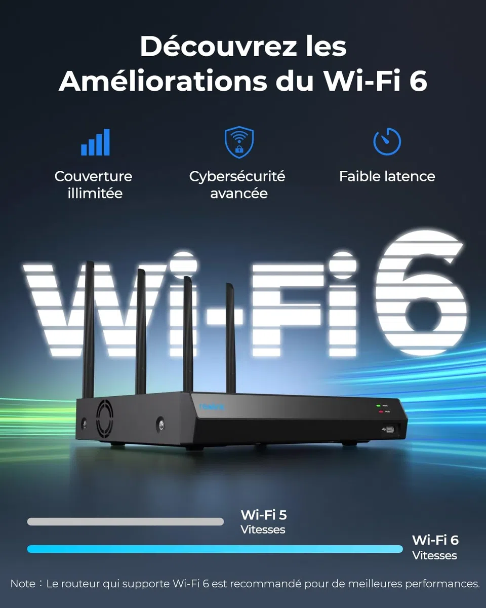 Reolink NVR WiFi 6 4K de 12 Canales con HDD de 2TB, grabación 24/7, H.265, Acceso por App y Compatible con cámaras (Excepto cámaras 4G con batería). RLN12W Negro (Reacondicionado)