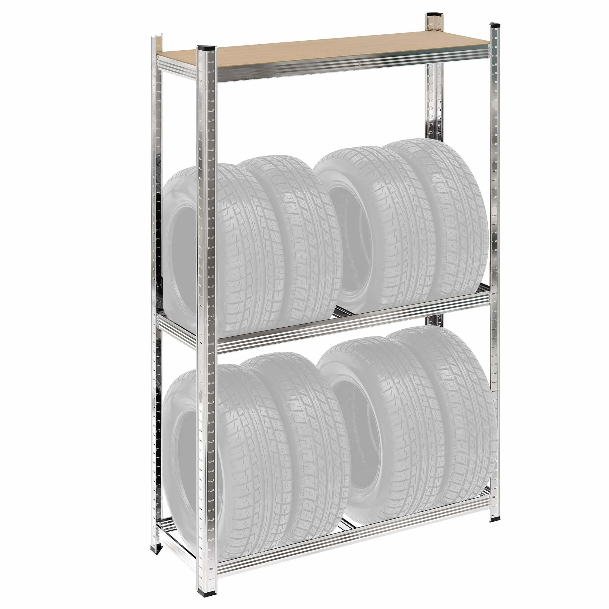 WilTec Estantería neumáticos hasta 795 kg 180x120x40cm almacenaje para 8 neumáticos Ruedas Cargas Pesadas