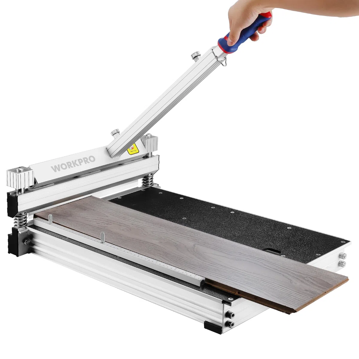 WORKPRO Cortador de Suelo Profesional de 340 mm, Guillotina para Madera, Laminado, Vinilo, Piso de Ingeniería, Moqueta, Revestimiento, LVP, Parquet y Más.