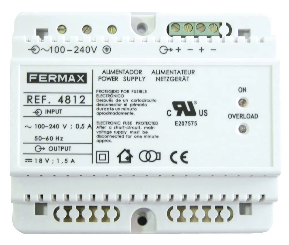 Fermax ALIMENTADOR DIN6 100-240VAC/18VDC-1,5A
