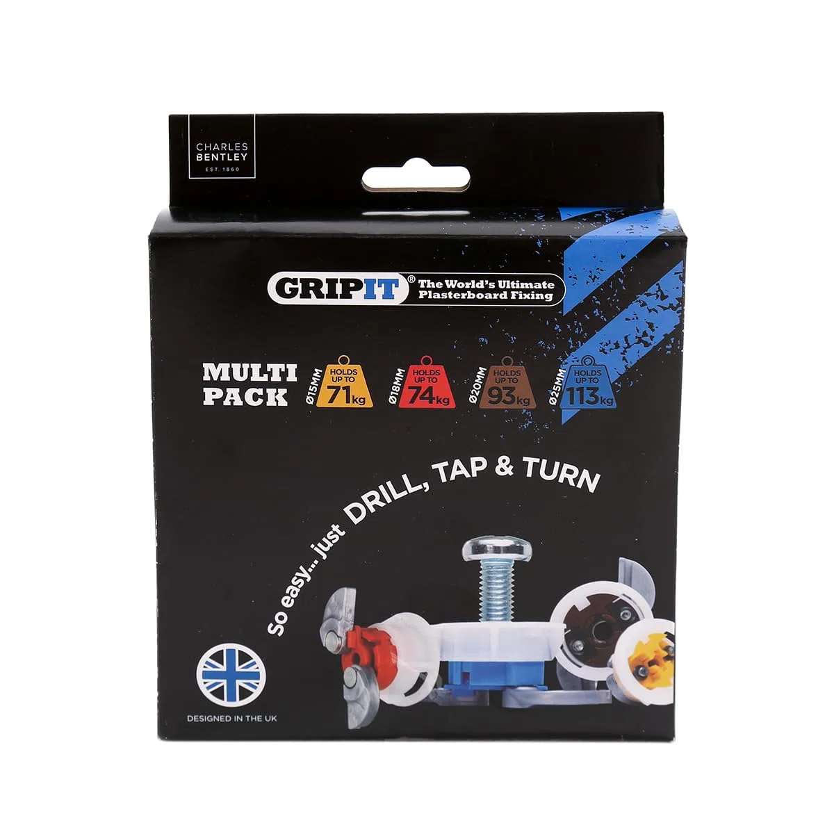 Kit básico de fijaciones para pladur de GripIt para paredes de entramado (40 fijaciones)