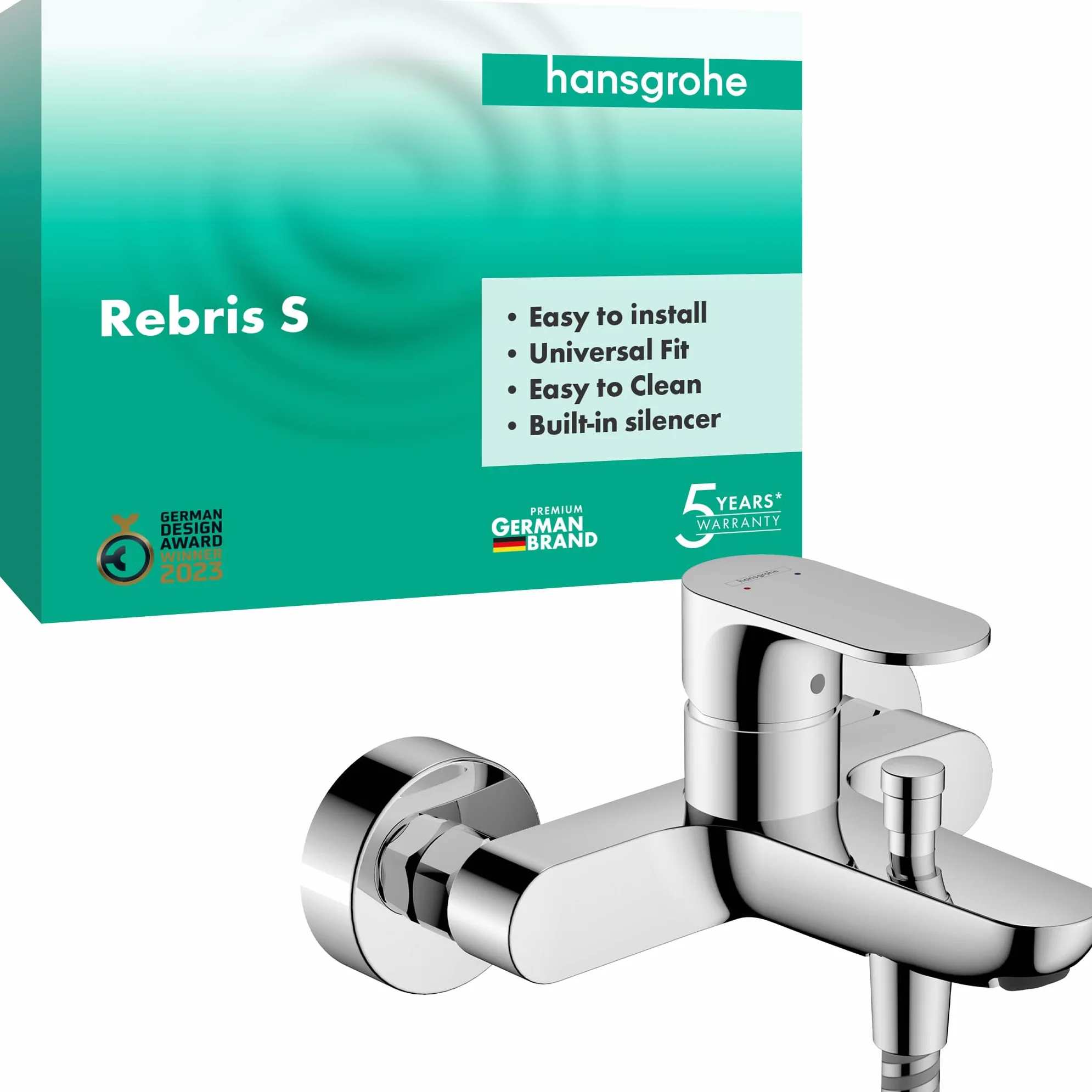 hansgrohe Rebris S Mezlador monomando de bañera visto, cromo, 72440000