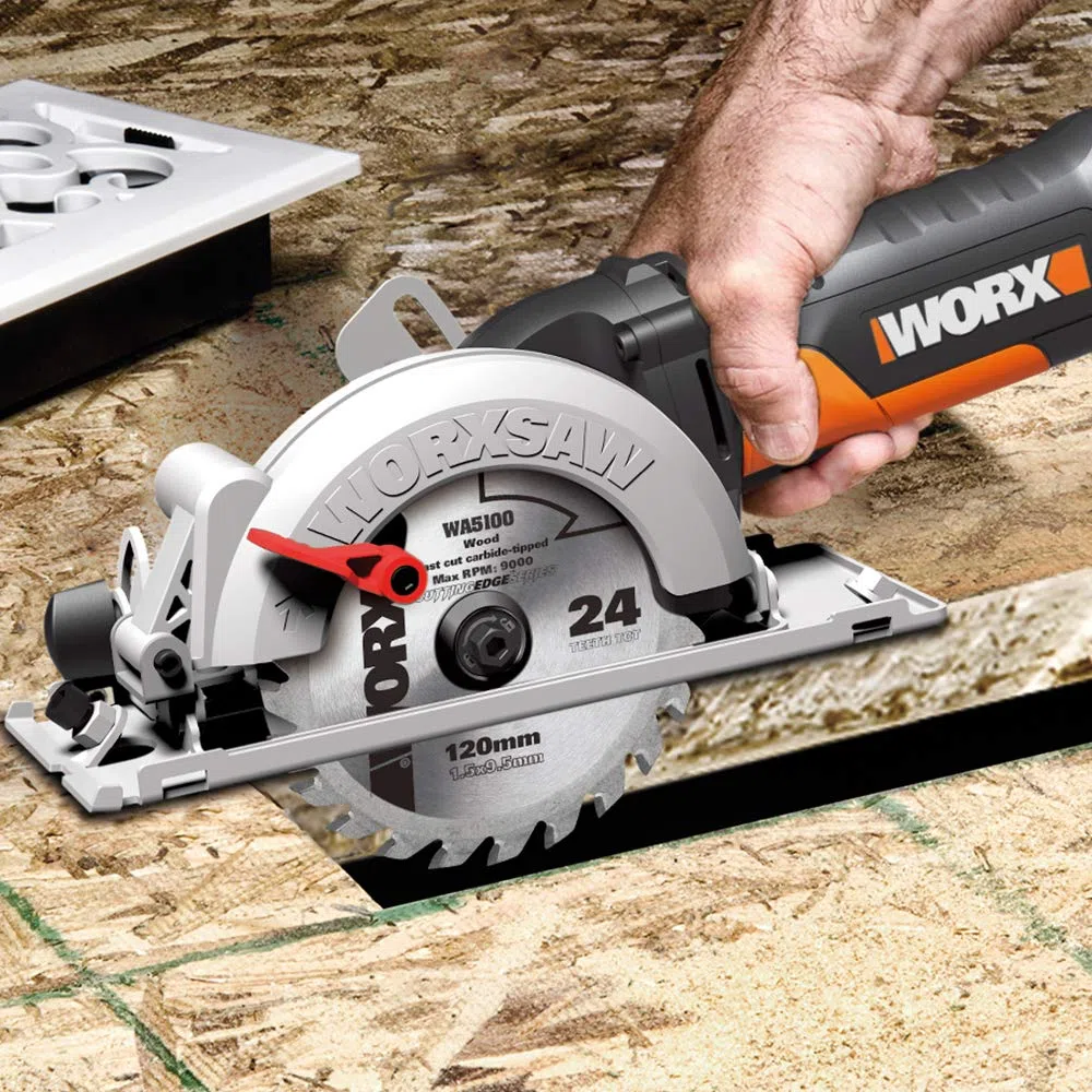 WORX Sierra circular WORXSaw XL 500W | WX439 | Disco de 1200mm | Sistema de aspiración integrado | Rápido ajuste de profundidad | Cambio de disco sencillo | Para todo tipo de materiales