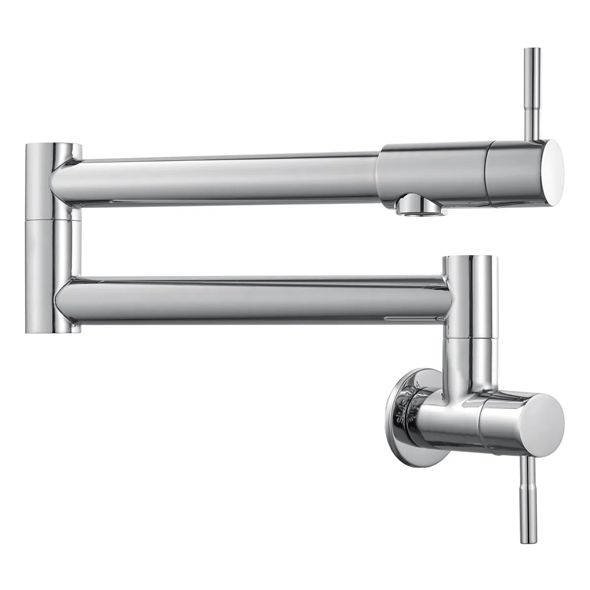 Grifo plegable para llenado de ollas, montaje en pared, NPT comercial, de acero inoxidable, elástico, para fregadero de cocina, con brazo oscilante de doble articulación, un solo agujero