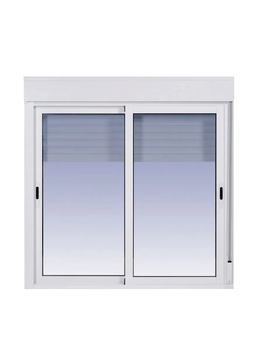 Ventanastock Ventana Aluminio 1200x1155 Corredera con Persiana de PVC 2 Hojas