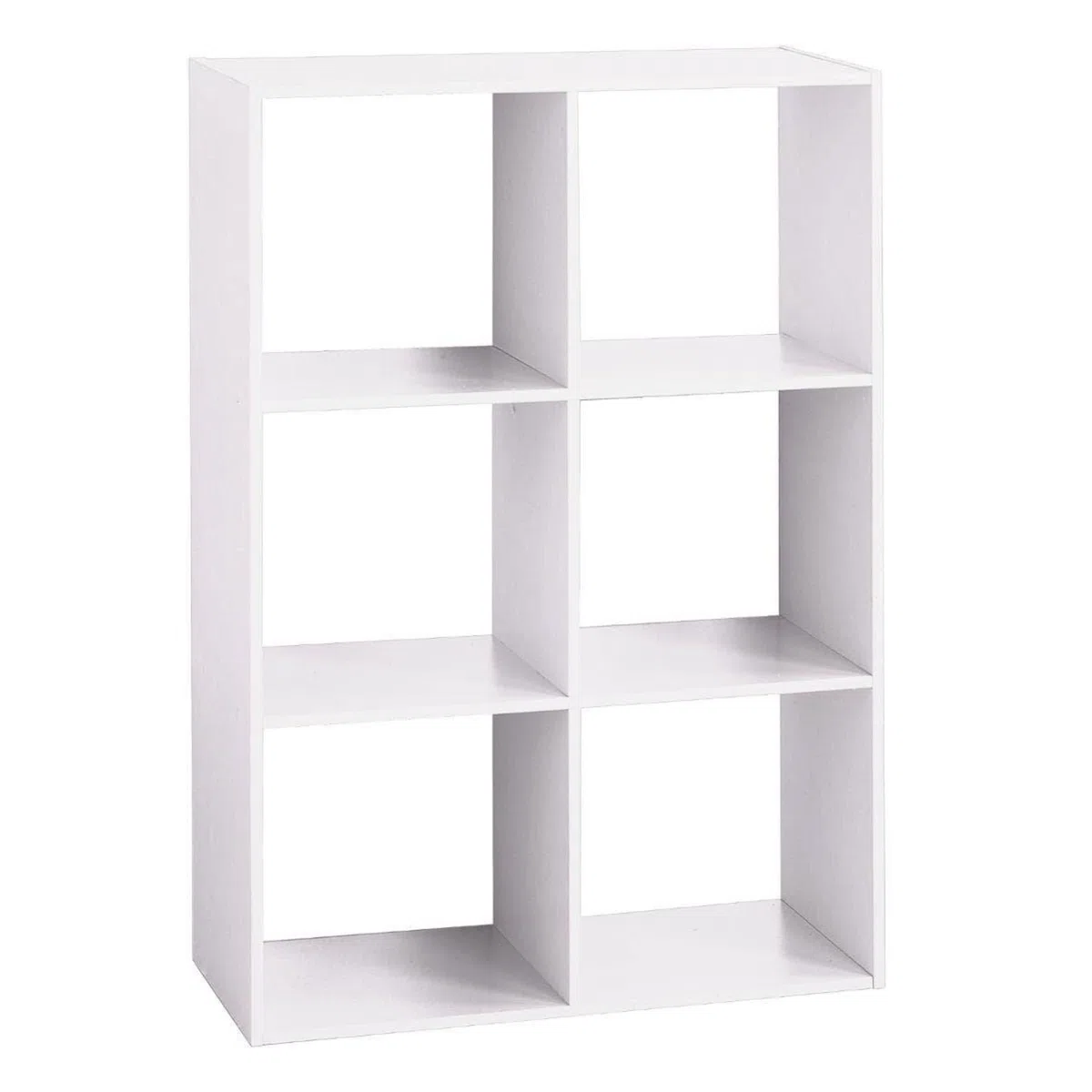 Estante de madera con 6 compartimentos color blanco H.100,5cm