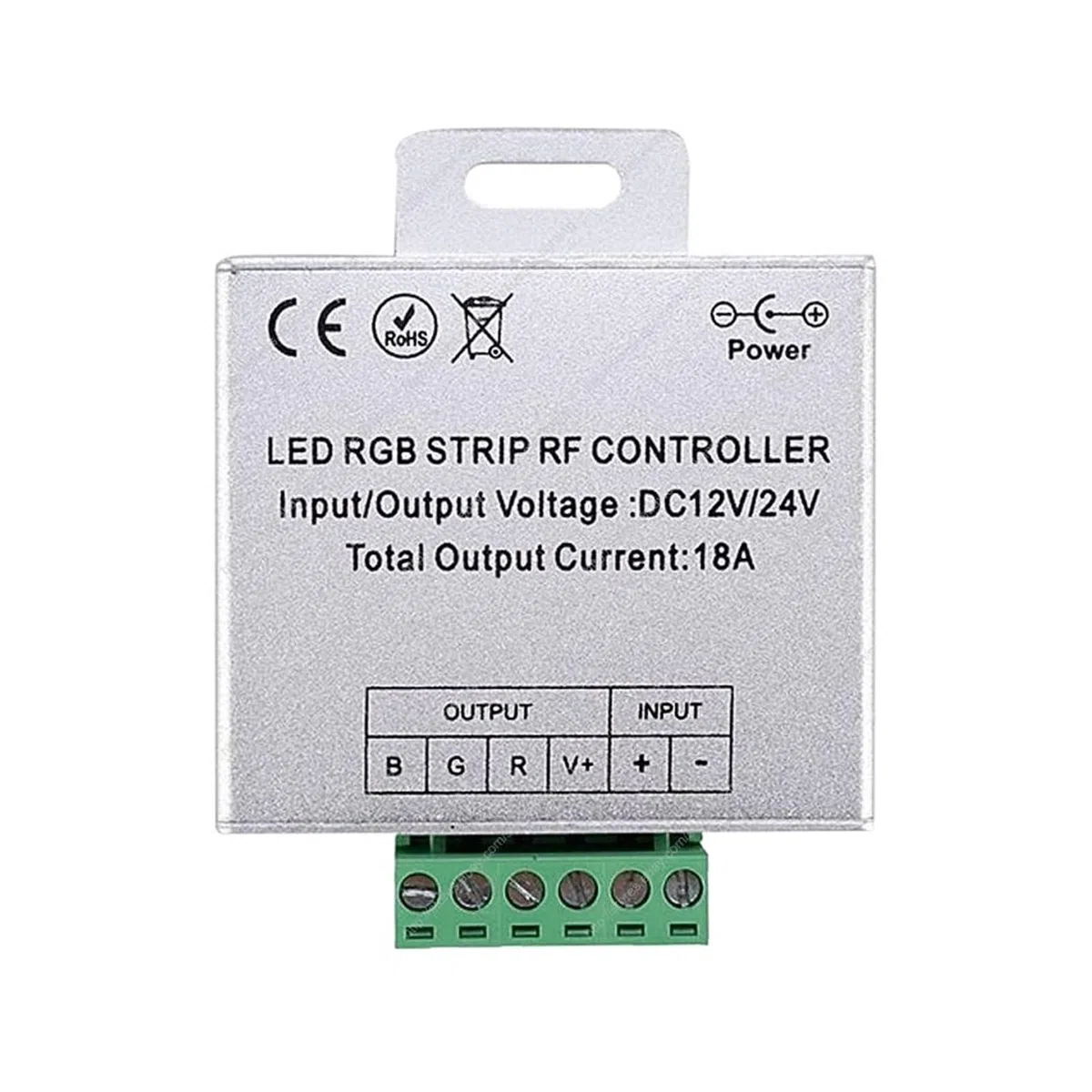 Caja de aluminio del controlador LED RGB DC12V-24V 18A con control remoto semitáctil de 5 botones y rueda de color