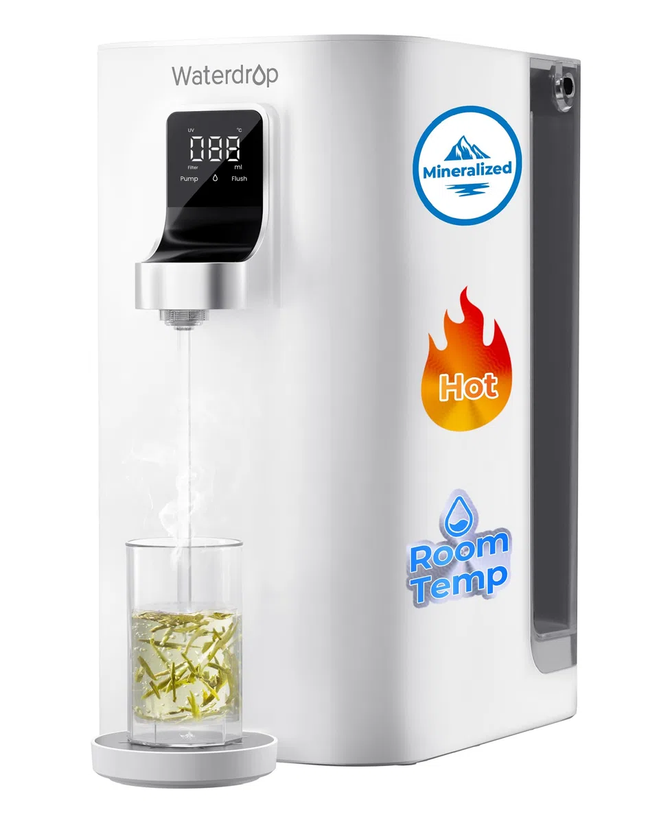 [Minerales] Waterdrop K19-HG Sistema de Filtro de Ósmosis Inversa para Encimera, Dispensador de Agua Caliente Instantánea, Portátil, Sin Instalación, 4 Temperaturas, Reducción TDS, 7 Etapas