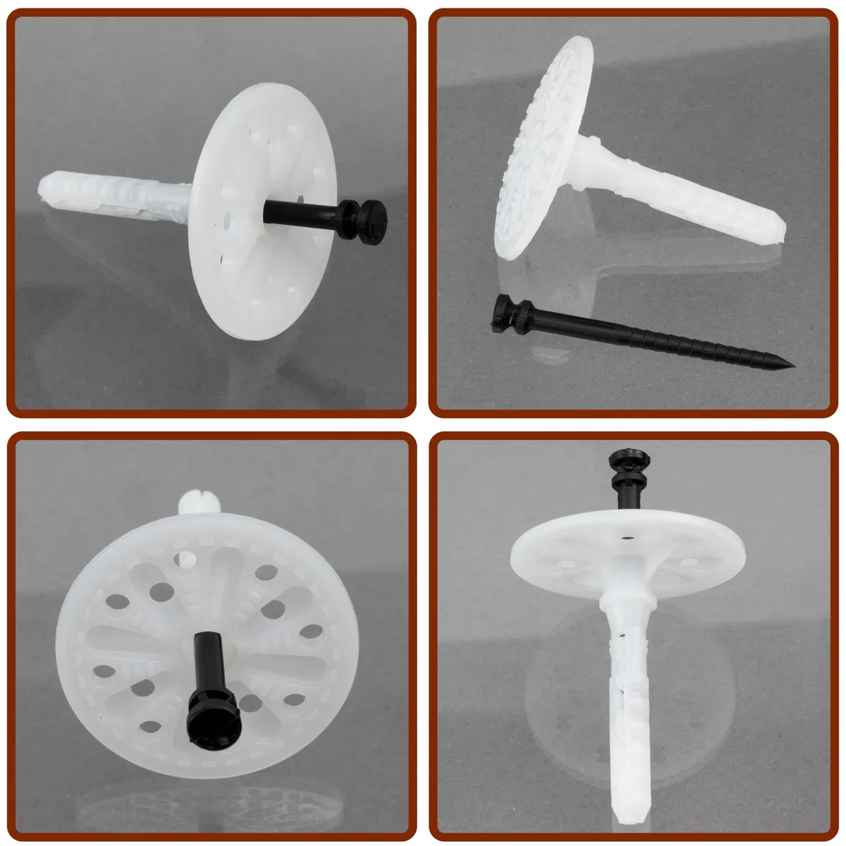 AERZETIX - Juego de 25 tacos de aislamiento a golpear Ø10x70mm + 25 clavos 75mm - en nylon - fijación para paneles térmicos poliestireno extruido expandido lana de roca